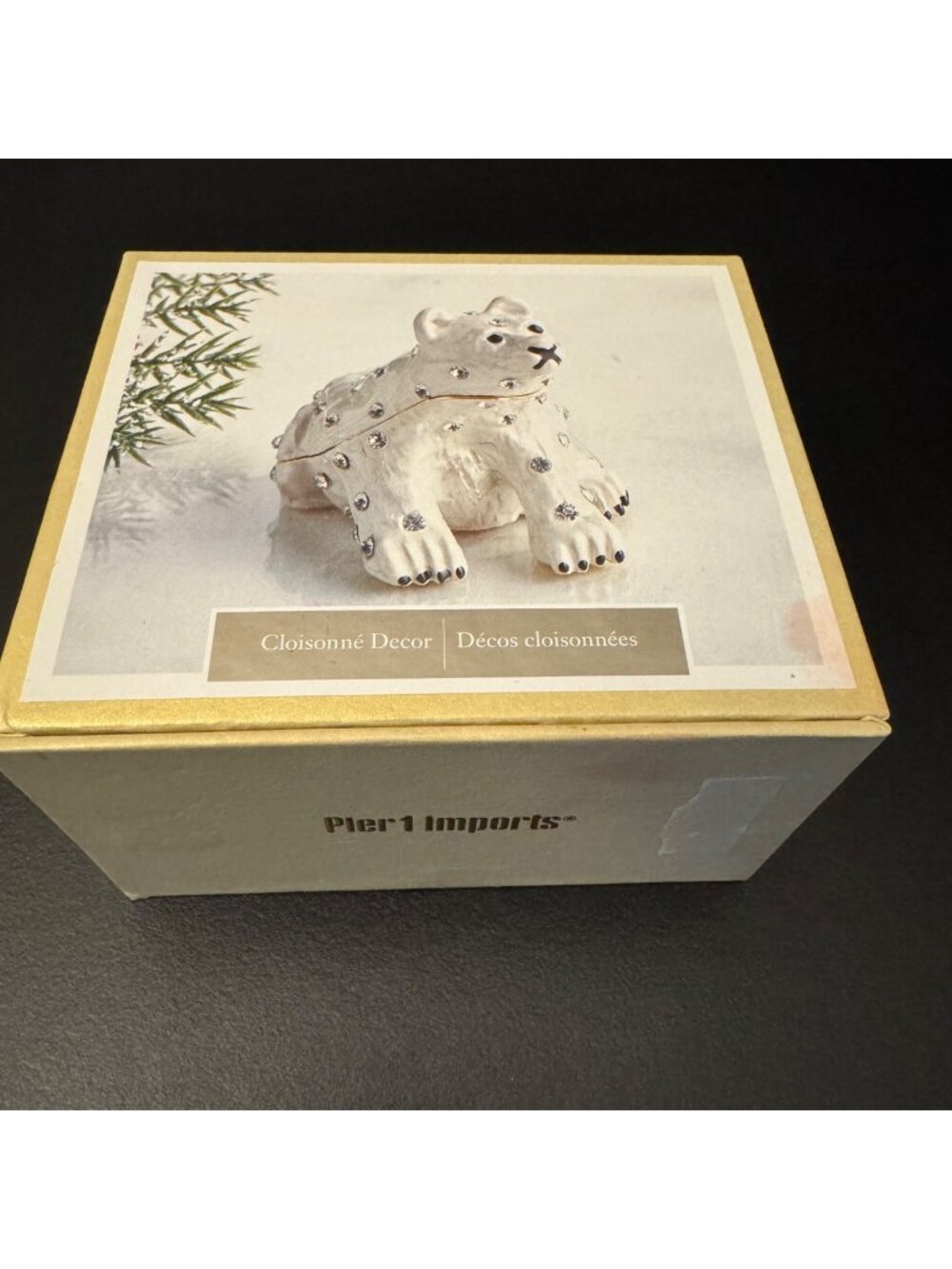 Cloisonné Polar Bear Trinket Box Rhinestone Embellishments Pier 1 Imports